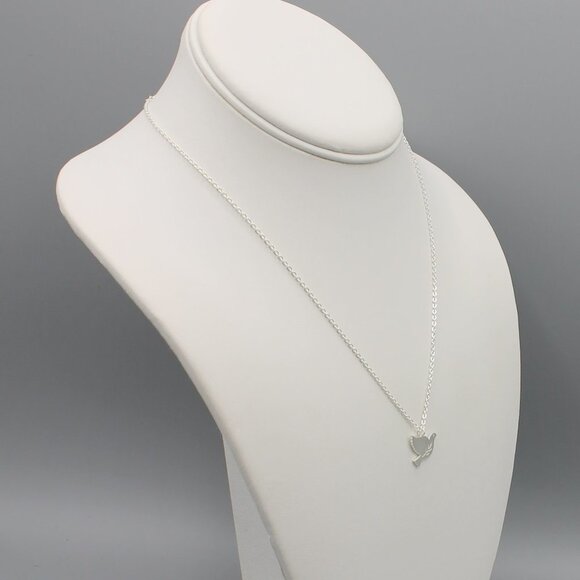 Jewelry necklace dove bird symbol of change silver tone dainty minimalist new - Picture 6 of 6